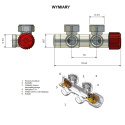 Zawór termostatyczny 50mm TWINS grafit strukturalny prawy Cu