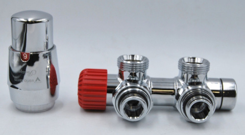 Zawór termostatyczny 50mm TWINS chrom prawy Pex Zawór termostatyczny 50mm TWINS chrom prawy Pex