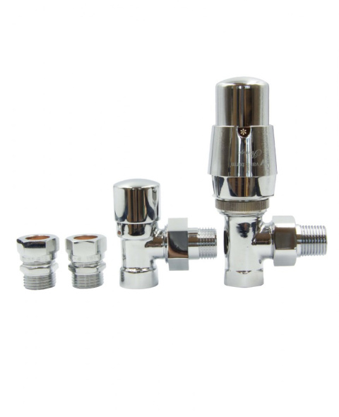 Zawory termostatyczne ROYAL kątowe chrom Cu 15mm Zawory termostatyczne ROYAL kątowe chrom Cu 15mm
