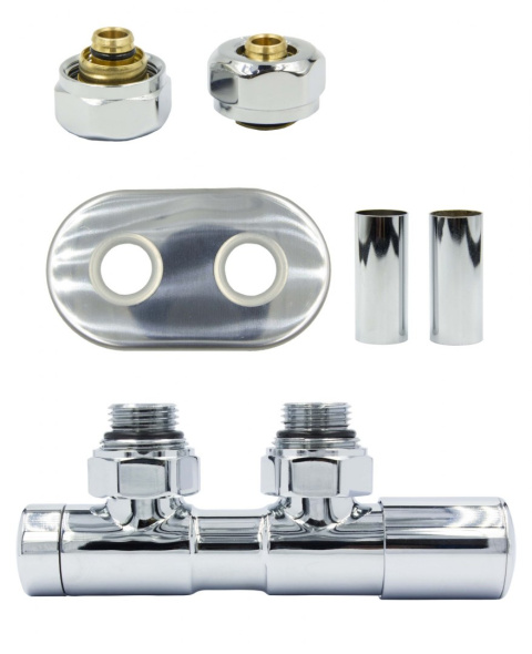 Zawór regulacyjny 50mm TWINS chrom prawy Pex All in One Zawór regulacyjny 50mm TWINS chrom prawy Pex All in One