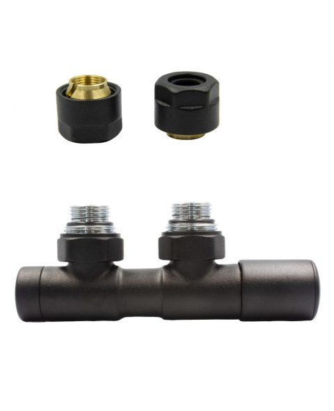 Zawór regulacyjny 50mm TWINS czarny mat prawy Cu Zawór regulacyjny 50mm TWINS czarny mat prawy Cu