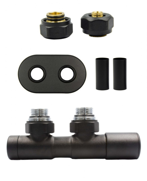 Zawór regulacyjny 50mm TWINS czarny mat prawy Pex All in One Zawór regulacyjny 50mm TWINS czarny mat prawy Pex All in One