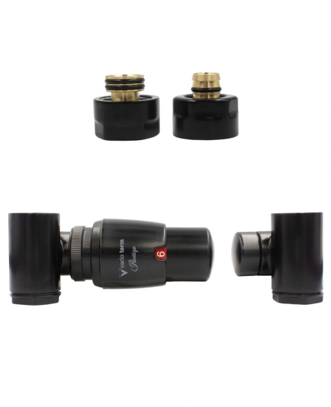 Zawór termostatyczny do grzałki 50mm INTEGRA czarny mat lewy Pex Zawór termostatyczny do grzałki 50mm INTEGRA czarny mat lewy Pex