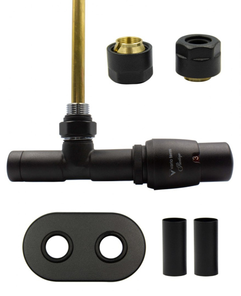 Zawór termostatyczny zespolony 50mm UNICO czarny strukturalny prawy Cu All in One Zawór termostatyczny zespolony 50mm UNICO czarny strukturalny prawy Cu All in One
