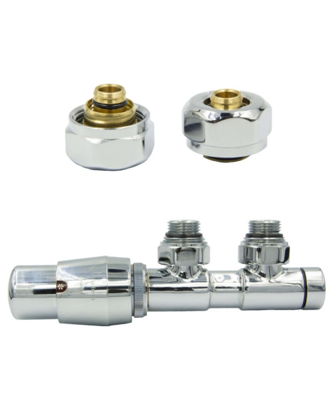 Zawór termostatyczny 50mm TWINS chrom lewy Pex Zawór termostatyczny 50mm TWINS chrom lewy Pex