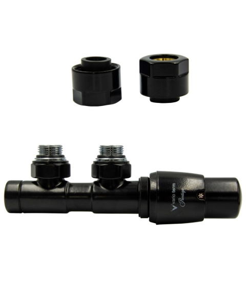 Zawór termostatyczny 50mm TWINS czarny mat prawy Cu Zawór termostatyczny 50mm TWINS czarny mat prawy Cu