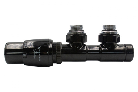 Zawór termostatyczny 50mm TWINS czarny błyszczący lewy Zawór termostatyczny 50mm TWINS czarny błyszczący lewy