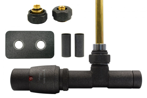 Zawór termostatyczny zespolony 50mm UNICO antracyt lewy Pex All in One Zawór termostatyczny zespolony 50mm UNICO antracyt lewy Pex All in One
