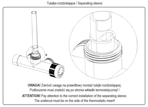 Zawór jednorurowy termostatyczny czarny TULLY Zawór jednorurowy termostatyczny czarny TULLY