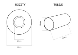 Rozety pojedyncze maskujące czarny mat