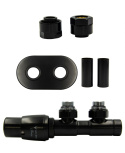 Zawór termostatyczny 50mm TWINS czarny mat lewy All in One