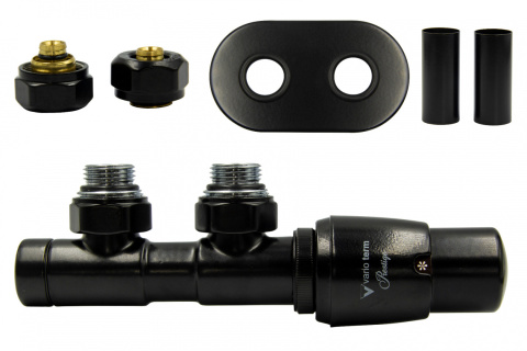 Zawór termostatyczny 50mm TWINS czarny mat prawy All in One Zawór termostatyczny 50mm TWINS czarny mat prawy All in One