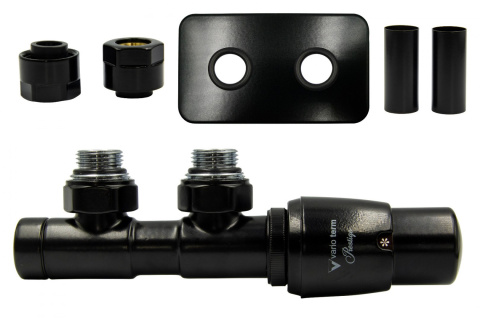 Zawór termostatyczny 50mm TWINS czarny mat prawy All in One Zawór termostatyczny 50mm TWINS czarny mat prawy All in One