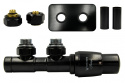 Zawór termostatyczny 50mm TWINS czarny mat prawy All in One