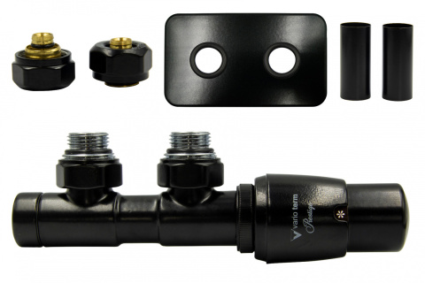 Zawór termostatyczny 50mm TWINS czarny mat prawy All in One Zawór termostatyczny 50mm TWINS czarny mat prawy All in One