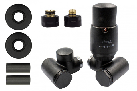 Zawór termostatyczny do grzałki 50mm INTEGRA czarny strukturalny prawy All in One Zawór termostatyczny do grzałki 50mm INTEGRA czarny strukturalny prawy All in One