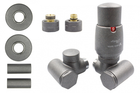 Zawór termostatyczny do grzałki 50mm INTEGRA grafit strukturalny prawy All in One Zawór termostatyczny do grzałki 50mm INTEGRA grafit strukturalny prawy All in One