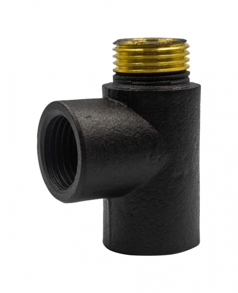 Trójnik czarny strukturalny 1/2" do grzejników montaż grzał. Trójnik czarny strukturalny 1/2" do grzejników montaż grzał.