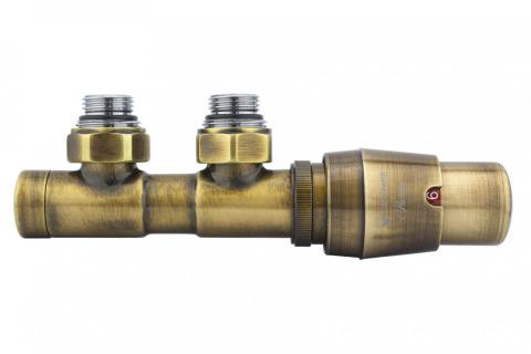 Zawór termostatyczny 50mm TWINS mosiądz antyczny prawy Zawór termostatyczny 50mm TWINS mosiądz antyczny prawy