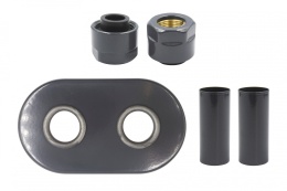 Zestaw maskujący rozety + tuleje + złączki Cu x GW3/4 grafit błyszczący Twins/Unico