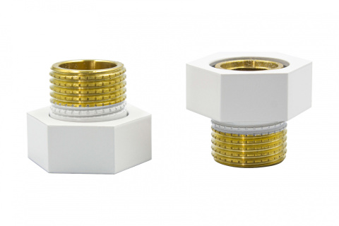 Złączka GW 3/4 x R 1/2 na oring biały mat Twins/Unico Złączka GW 3/4 x R 1/2 na oring biały mat Twins/Unico