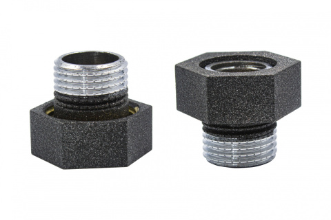 Złączka GW 3/4 x R 1/2 na oring ciemny grafit strukturalny Twins/Unico Złączka GW 3/4 x R 1/2 na oring ciemny grafit strukturalny Twins/Unico