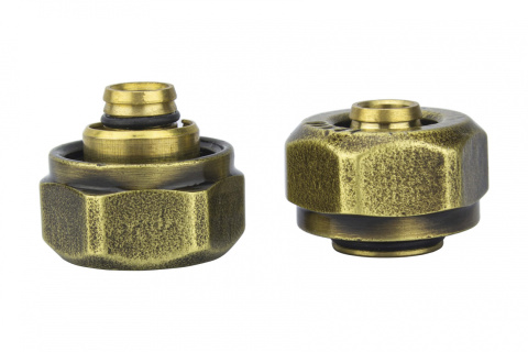 Złączki zacisk GW3/4 do PEX16mm x 2szt mosiądz antyczny