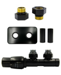 Zawór termostatyczny 50mm TWINS czarny mat lewy GZ1/2 All in One