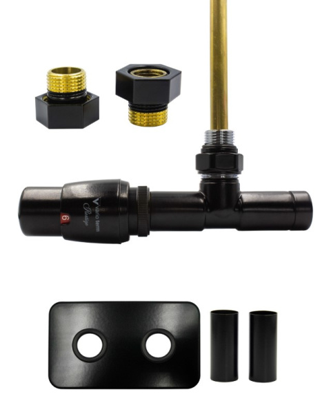 Zawór termostatyczny zespolony 50mm UNICO czarny mat lewy GZ1/2 All in One Zawór termostatyczny zespolony 50mm UNICO czarny mat lewy GZ1/2 All in One