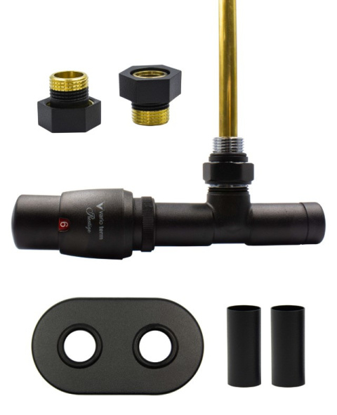 Zawór termostatyczny zespolony 50mm UNICO czarny mat lewy GZ1/2 All in One Zawór termostatyczny zespolony 50mm UNICO czarny mat lewy GZ1/2 All in One