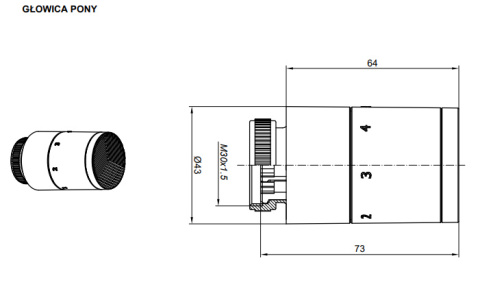 Głowica termostatyczna PONY GS.10-06C biała Głowica termostatyczna PONY GS.10-06C biała