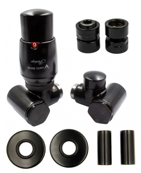 Zawór termostatyczny do grzałki 50mm INTEGRA czarny mat lewy GW1/2 All in One Zawór termostatyczny do grzałki 50mm INTEGRA czarny mat lewy GW1/2 All in One