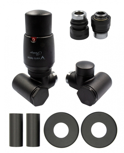 Zawór termostatyczny do grzałki 50mm INTEGRA czarny strukturalny lewy GZ1/2 All in One Zawór termostatyczny do grzałki 50mm INTEGRA czarny strukturalny lewy GZ1/2 All in One