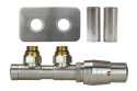 Zawór termostatyczny 50mm TWINS nikiel szlifowany prawy All in One bez złączek