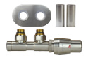 Zawór termostatyczny 50mm TWINS nikiel szlifowany prawy All in One bez złączek