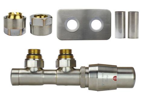 Zawór termostatyczny 50mm TWINS nikiel szlifowany prawy Cu All in One Zawór termostatyczny 50mm TWINS nikiel szlifowany prawy Cu All in One