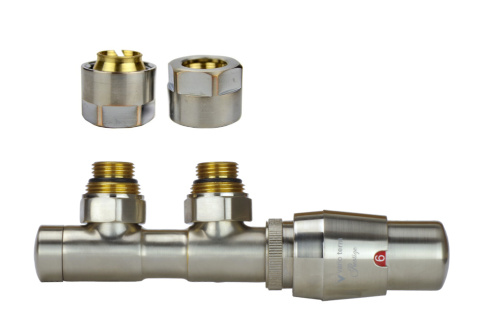 Zawór termostatyczny 50mm TWINS nikiel szlifowany prawy Cu Zawór termostatyczny 50mm TWINS nikiel szlifowany prawy Cu