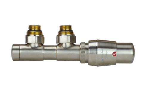 Zawór termostatyczny 50mm TWINS nikiel szlifowany prawy Zawór termostatyczny 50mm TWINS nikiel szlifowany prawy