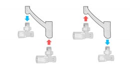 Zawór regulacyjny kątowy SWING czarny błyszczący All in One Pex 16mm