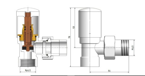 Zawór regulacyjny kątowy SWING czarny błyszczący All in One Pex 16mm Zawór regulacyjny kątowy SWING czarny błyszczący All in One Pex 16mm