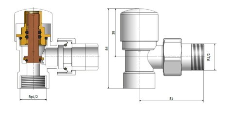 Zawór regulacyjny kątowy SWING czarny błyszczący All in One Pex 16mm Zawór regulacyjny kątowy SWING czarny błyszczący All in One Pex 16mm