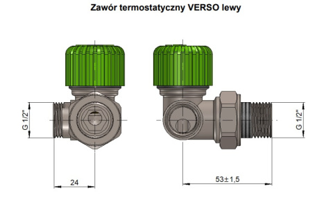 Zawory trójos term. VERSO Pex lewy Prestige Zawory trójos term. VERSO Pex lewy Prestige